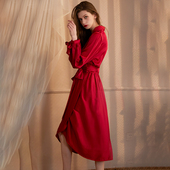 红色伴娘晨袍新娘高级感长款 婚袍 结婚睡衣婚礼冰丝绸睡袍女春夏季