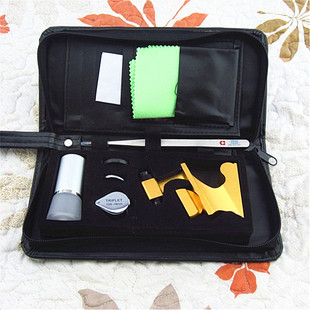 便携钻石鉴定工具包套装放大切工腰围镜镊子擦钻布比色卡宝石爪