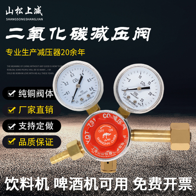 山松上减YQT-731二氧化碳减压阀稳压器压力表气体钢瓶C02减压器阀