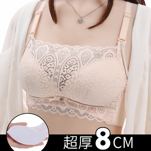 防走光无钢圈文胸超加厚8cm小胸聚拢透气内衣女美背裹胸罩a 抹胸式