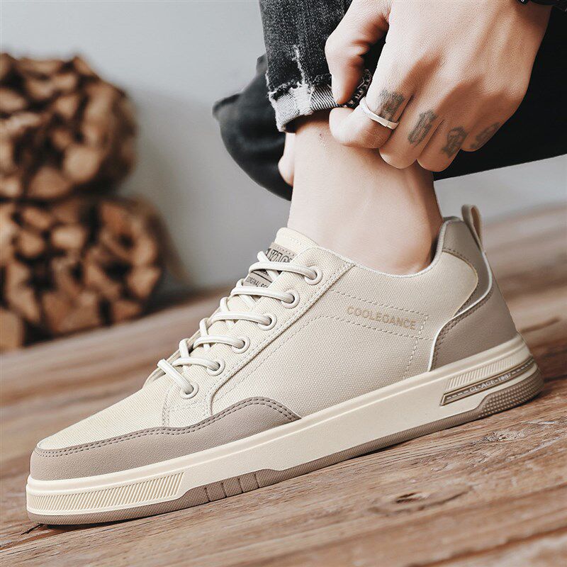 帆布鞋男鞋子春季新款透气工作运动休闲男款低帮黑色X潮流百搭板