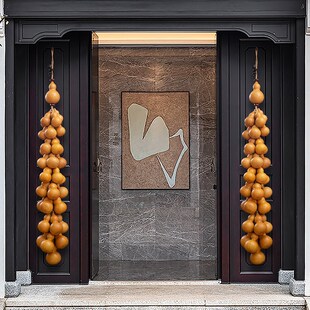 天然真葫芦挂件五福临门r院门麻绳编织福禄工艺品玄关墙上装饰壁