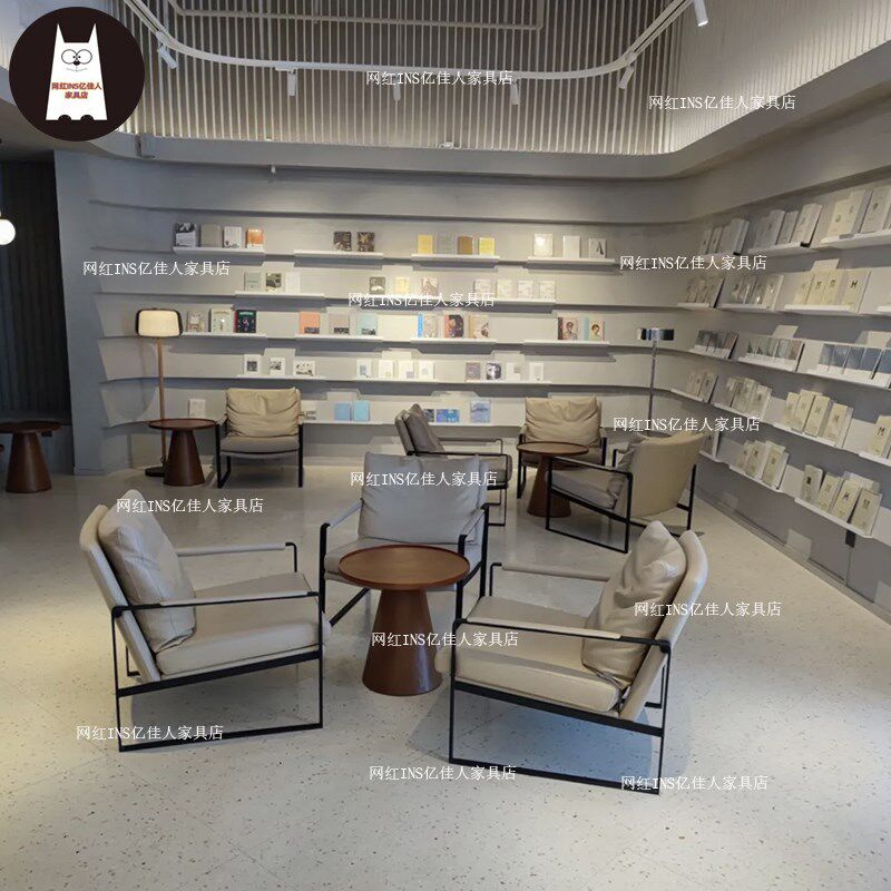咖啡厅奶茶甜品店沙发卡座实木茶几书吧休息区餐厅酒吧桌椅组合