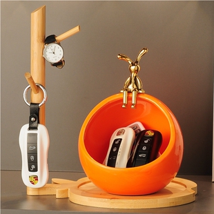 柜装 饰品 客厅鞋 入户玄关门口钥匙收纳摆件轻奢高档现代简约家居装