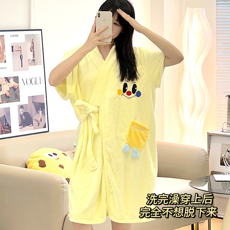 浴巾浴袍可穿式速干夏季女生吸水游泳2024新款薄洗澡浴衣大人纯棉