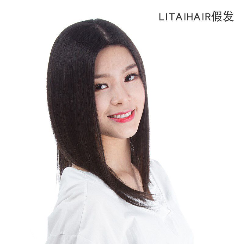 假发女长直发真发辫子发双递针中分锁骨发网红内扣短发齐肩假发套