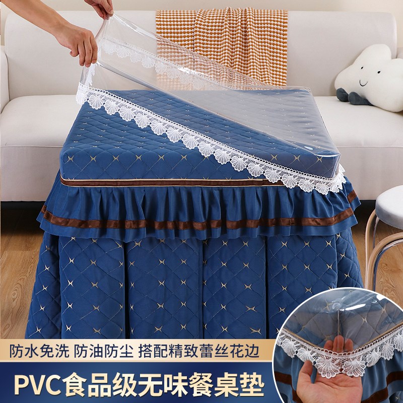 烤火桌子罩套正方形pvc透明防水皮罩电炉罩取暖桌桌布保护罩四季图片