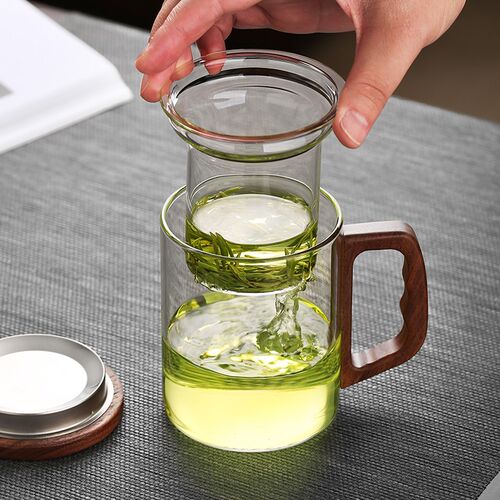 玻璃茶杯茶水f分离泡茶杯个人专用杯高颜值耐高温办公室高档喝茶