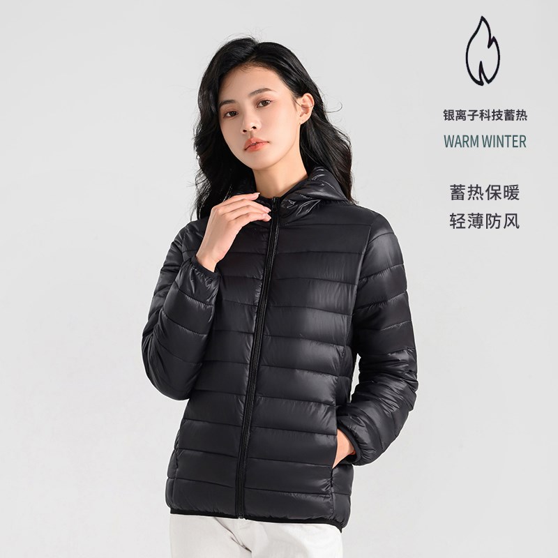 2024新轻薄羽绒棉服棉衣女秋冬工装棉袄短款宽松连帽纯色保暖外套
