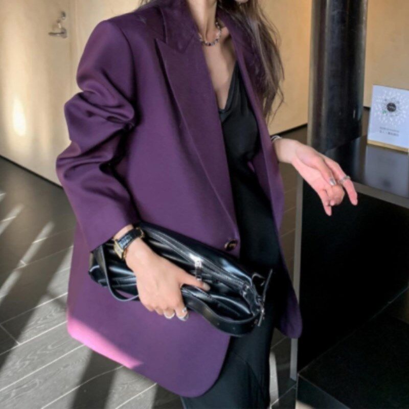 高级感大码春款女装2025年新款西装外套女胖mm韩版宽松休闲小西服