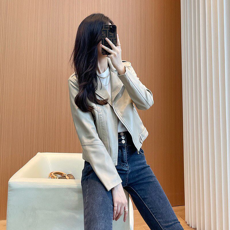 小外套女短款2025年新款女装春款休闲百搭洋气修身显瘦机车服皮衣
