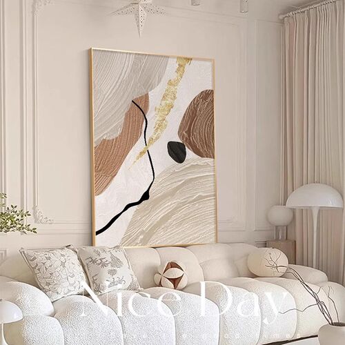 黑白抽象客厅装饰m画高级感现代极简沙发背景墙挂画玄关入户壁画