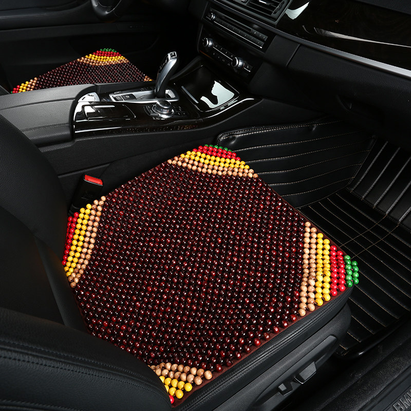 木珠汽车坐垫夏季三件套无靠背y小方凉垫四季新款透气简约单片座