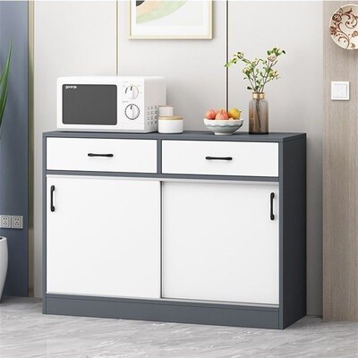 新推拉门飘窗柜收纳柜阳台储物柜落地杂物柜可定做移门餐边柜窗台