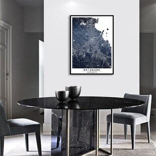 澳大利亚布里斯班抽象落地画餐厅装饰画客厅墙Q饰彩色艺术地图挂