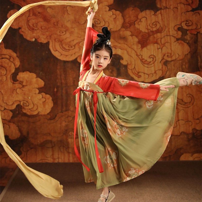唐装女童汉服小仙女古装唐宫夜宴中国风超仙女孩古风演出服儿童款
