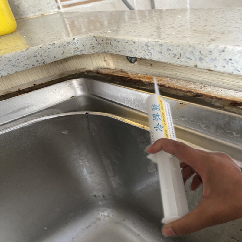 不锈钢洗碗盆脱落维修胶厨房台下盆水槽掉了安装固定胶洗菜池防脱