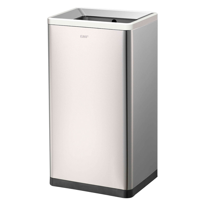 大容量垃圾桶方形商用果皮箱不锈钢大号环境K筒废纸筒化妆室50升4