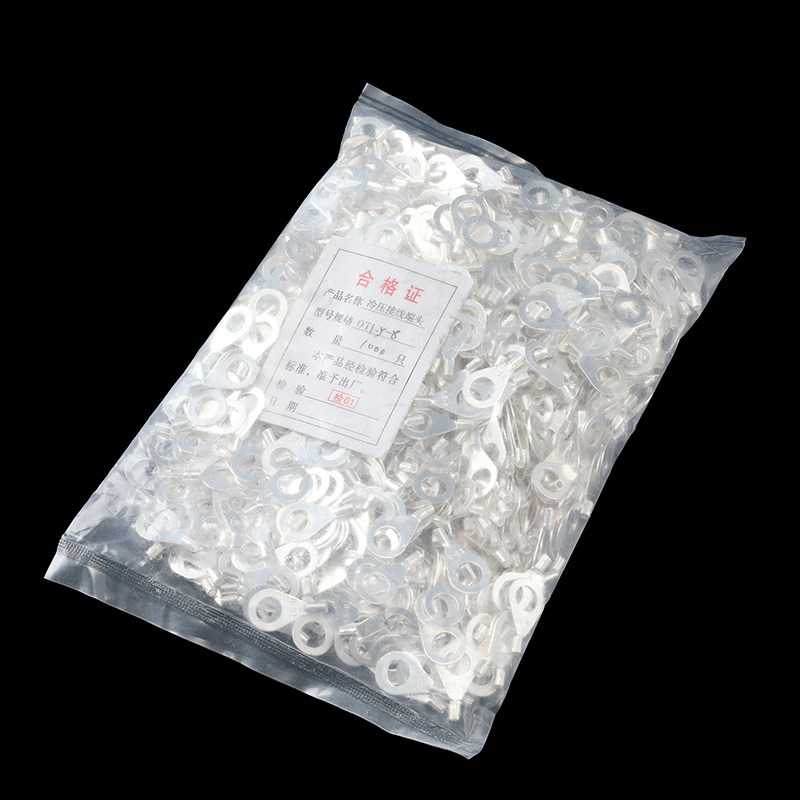 紫铜焊口 OT冷压接线端子OT1.5-8 圆型裸端头 铜鼻子U 1000只一包