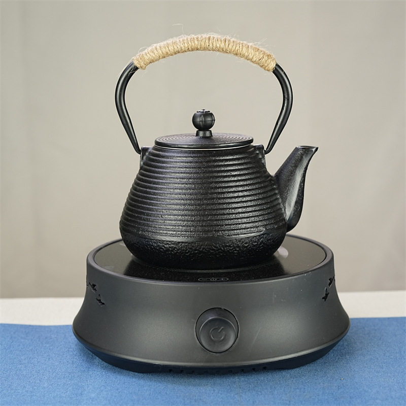 简约日式风煮水泡茶壶手工铸铁艺壶E茶壶铁茶壶黑晶炉茶具摆件饰