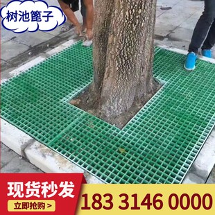 玻璃钢格栅树池树篦子护树板树坑围挡树I穴塑料网格板树根市政绿