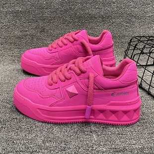 韩版男鞋白色厚底松糕鞋2024秋季新款J百搭潮流小白鞋增高休闲板