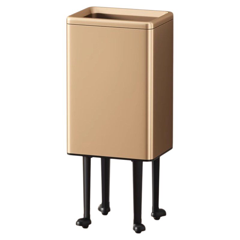 厨房免弯腰高脚垃圾桶不锈钢大容量带轮无K盖客厅可移动卫生桶新