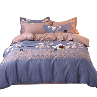 加厚磨毛全棉四件套180X220 220x240双人2米T床被套三件套秋冬