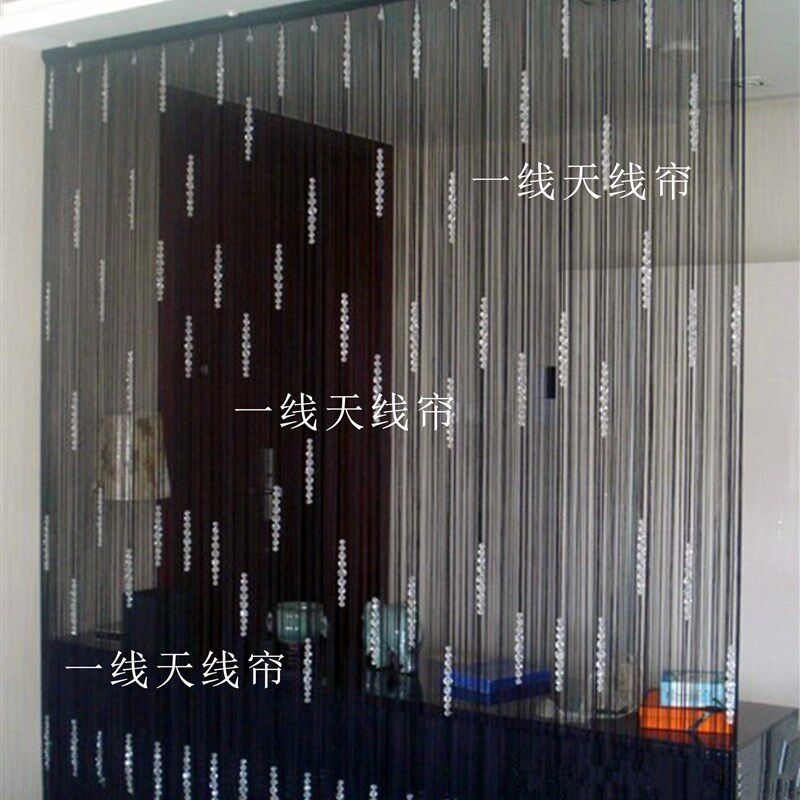 排珠线帘门帘水晶珠帘线帘v水晶门帘挂帘高档门帘珠帘加密隔断帘