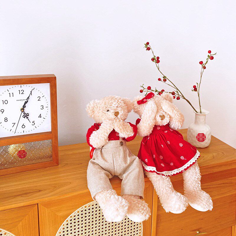 结婚婚庆压床娃娃一对抱枕新婚礼物婚房公仔熊摆Y件送新人新款