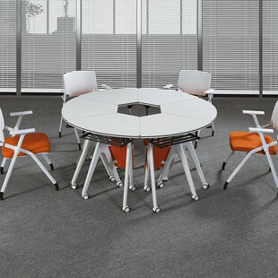 培训室课桌椅折叠会m议桌简易拼接折叠长条桌带轮多功能培训桌椅