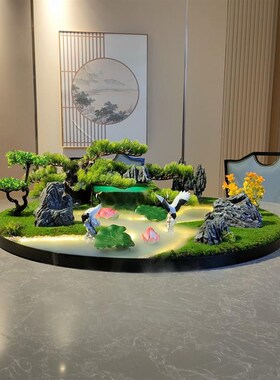 餐桌中间摆花转盘花摆圆桌芯装饰品酒店饭店餐P厅饭桌桌花遥控雾