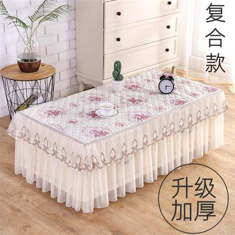 茶几罩布艺长方形客厅桌布v防水台布餐桌布蕾丝简约全包套罩防尘