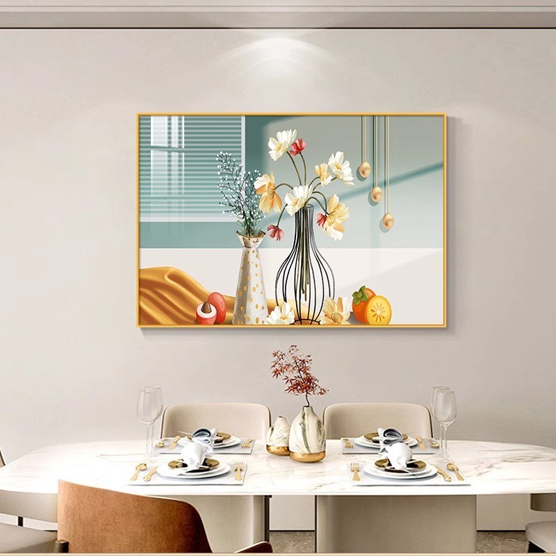 2025新款餐厅装饰画大气现代简约饭厅餐N桌挂画高级感壁画单幅