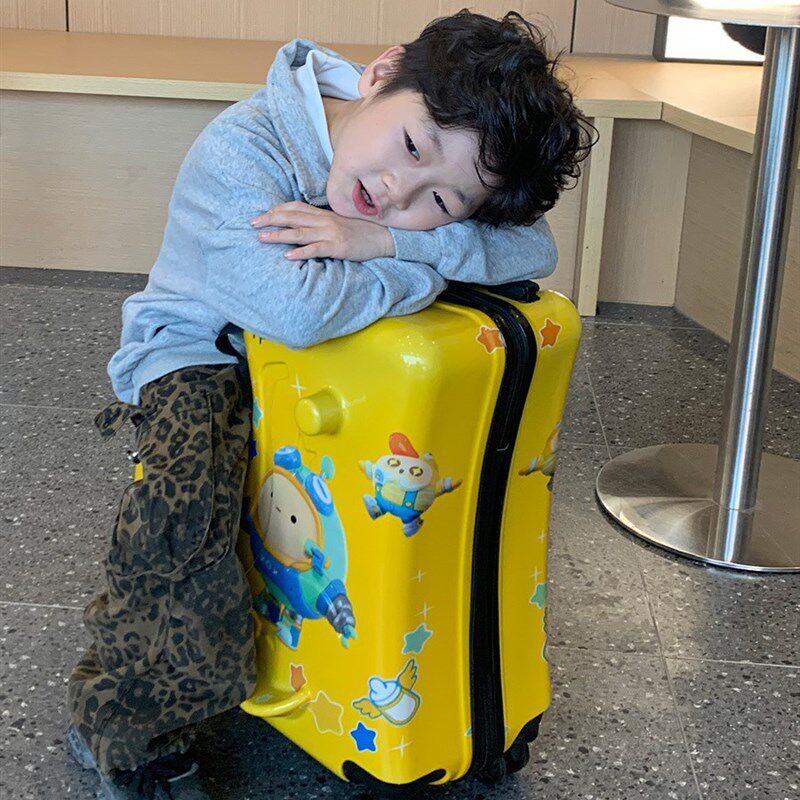 高配置卡通可爱骑行拉杆箱小号儿童行李箱J20寸卡通旅行密码拉杆