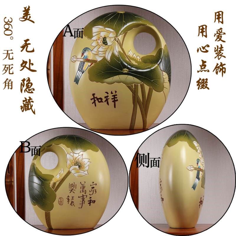 新中式陶瓷客厅隔断柜工艺小摆件中国民族复古风玄关博古架装饰品