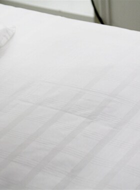 A酒店宾馆 四线格 白色全棉 四件套床上用品实在  N60*40 60*60支