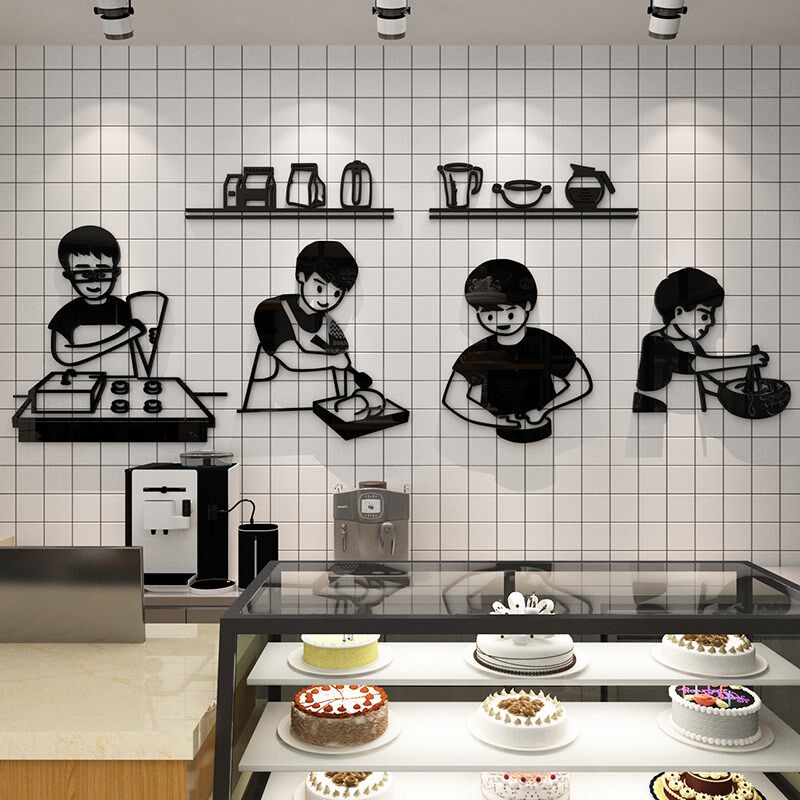 蛋糕店铺墙面装饰画摆件橱窗场景布置甜品烘焙面包奶茶玻璃门贴纸