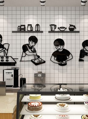 蛋糕店铺墙面装饰画摆件橱窗场景布置甜品烘焙面包奶茶玻璃门贴纸