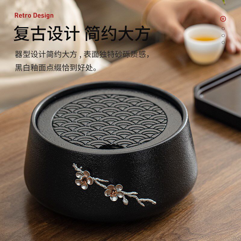 陶瓷壶承干泡台家用大号茶渣缸带盖建水I茶洗简约功夫茶具茶道配