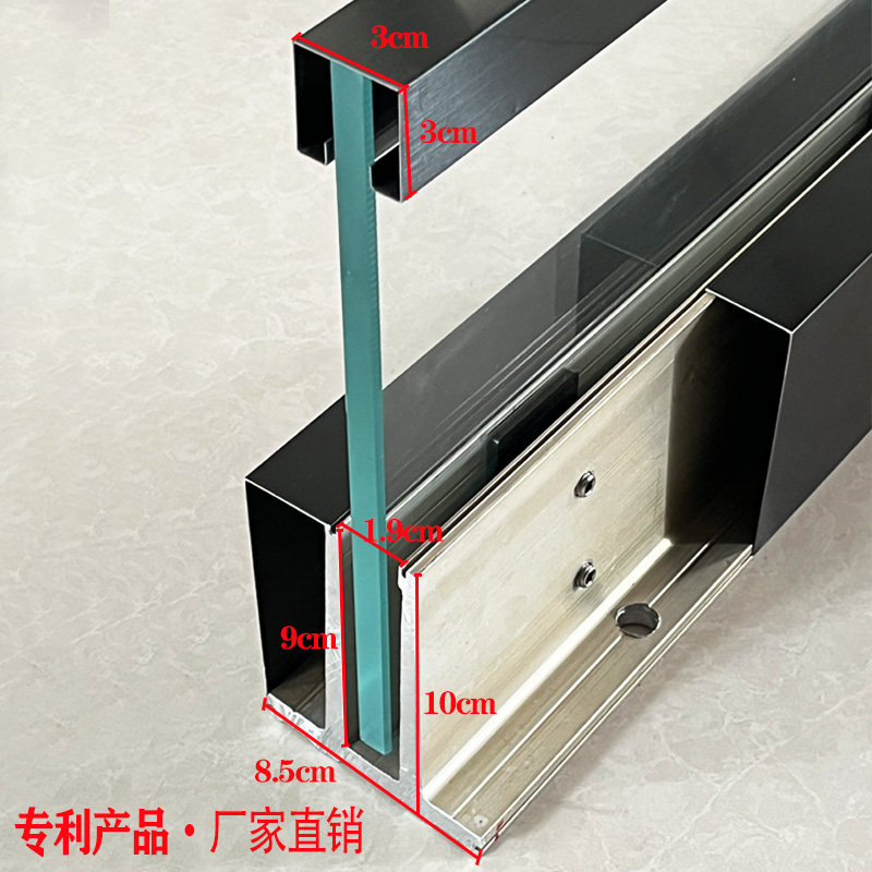 无框铝合金玻璃阳台栏杆隔断不锈钢扶手U型卡槽免预埋铝护栏厂家