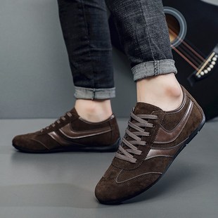 豆豆鞋男款夏季男士韩版增高商务时尚休闲皮鞋软底V防滑潮流鞋子