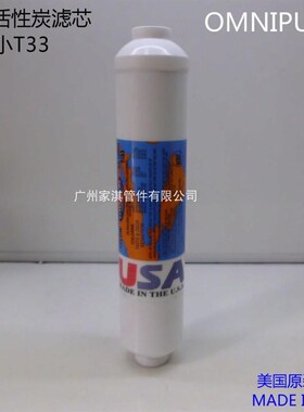 10寸小T-33 后置椰壳活性炭滤芯 净水器炭 USA OMNIPURE 美国
