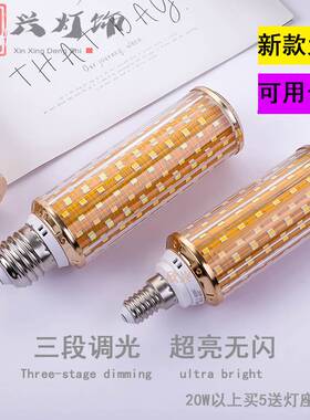 大功率30W40W超亮节能LED灯泡玉米灯室内照明E27E14螺口三段变光