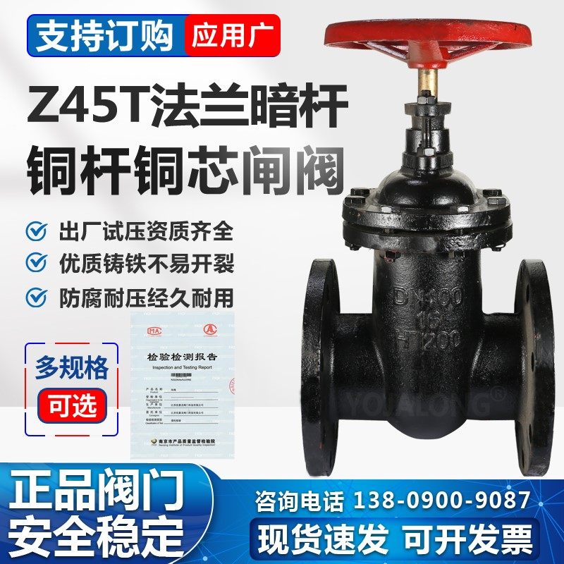 法兰铸铁闸阀铜杆铜芯防护阀门Z45T人防自来水管栅栏机阀DN100闸,农用物资,苗木固定器/支撑器,淘宝优惠券,粉丝福利购,淘宝优惠卷