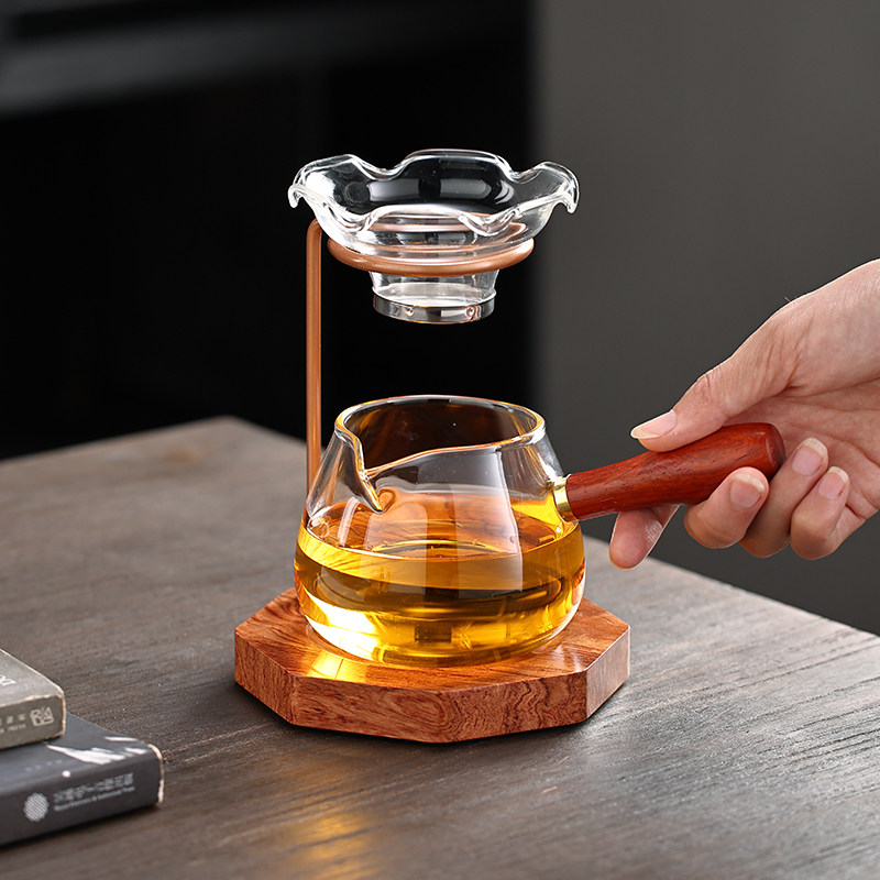 花梨木茶漏架公道杯分茶滤一体泡茶器H茶具套装懒人易泡架冲茶支