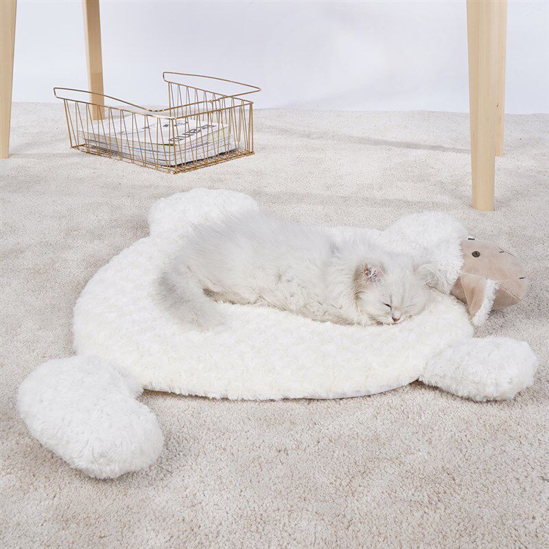 zeze夏季小羊垫宠物白色大尺寸猫垫子睡觉用猫咪窝睡垫不沾毛软垫