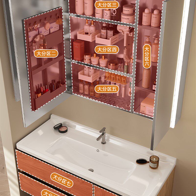 不锈钢镜柜定制卫生间q单独洗手间带灯插座除雾挂墙式浴室镜储物