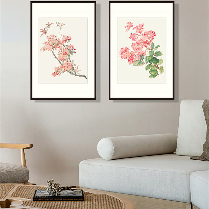 【清马元驭】海棠花新中式装饰画客厅餐厅玄关卧室沙发.背景墙挂