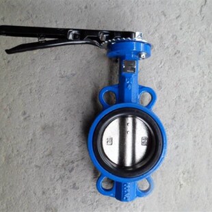 16铸铁蝶阀手动碟阀门DN50 D71X 150 对夹式 100 软密封蝶阀